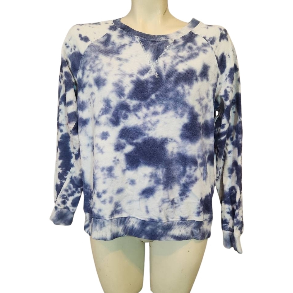 Electric‎ Pink Blue Tie-Dye Women's Top Size Medium